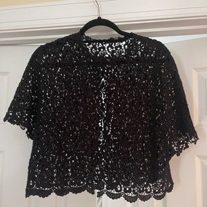 Elie Tahari crochet cropped jacket